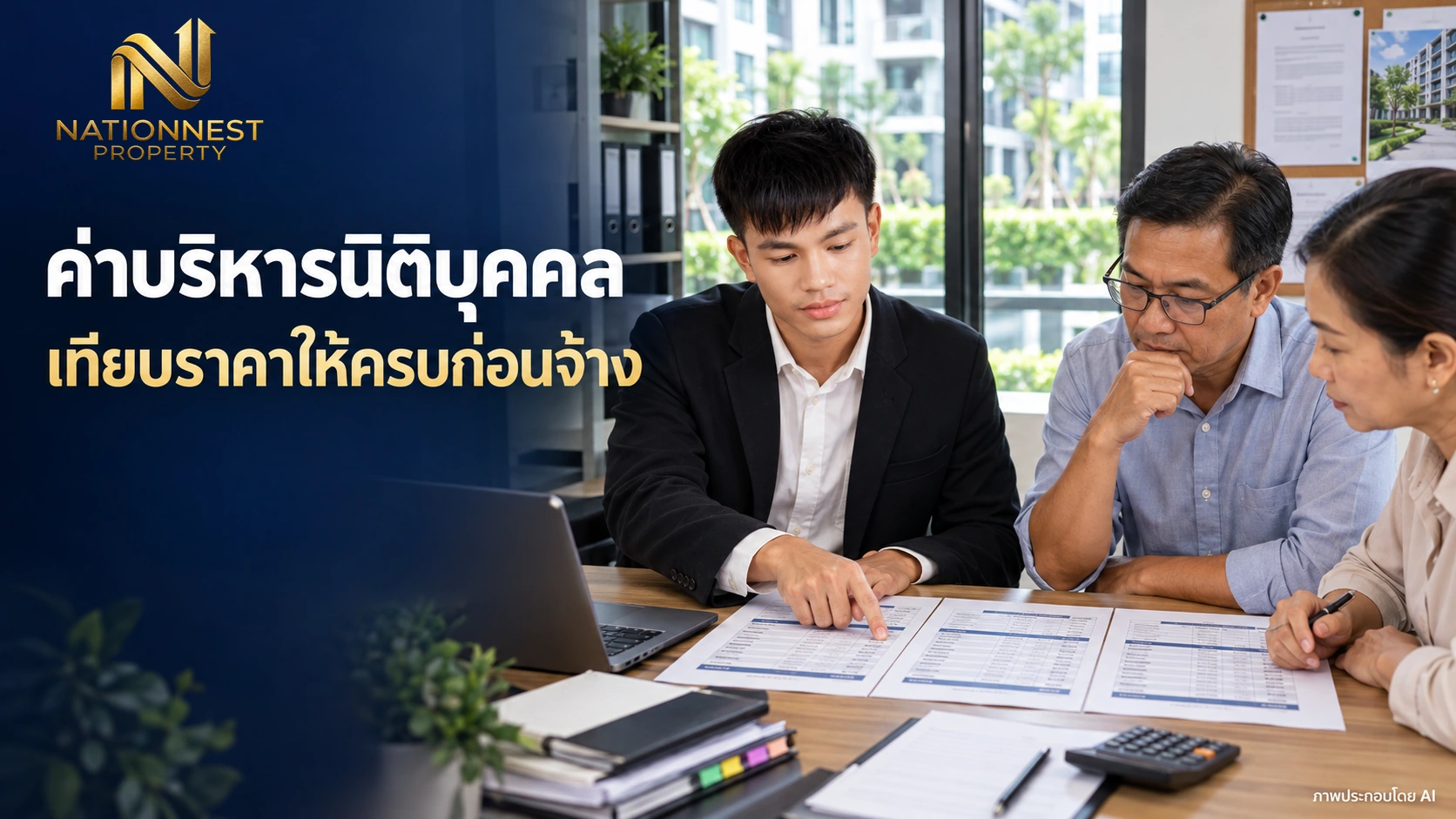 ภาพปกบทความ ค่าจ้างบริษัทบริหารนิติบุคคลคิดอย่างไร? เทียบใบเสนอราคาให้เห็นค่าใช้จ่ายครบ