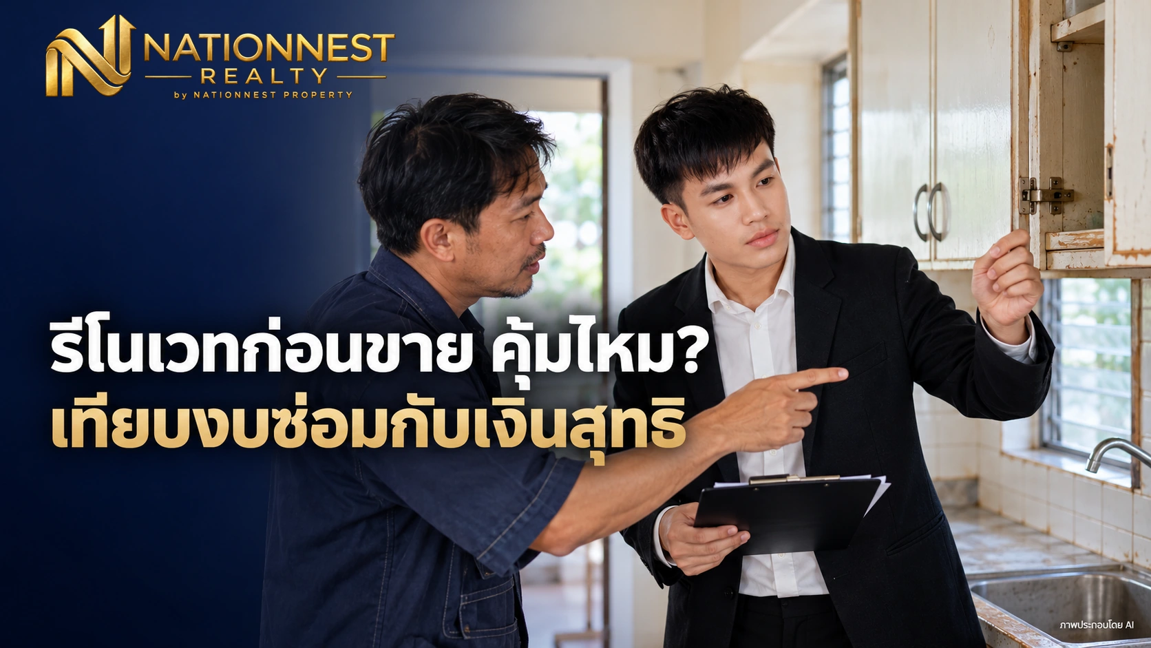 ภาพปกบทความ รีโนเวทก่อนขายบ้านคุ้มไหม? เทียบขายตามสภาพกับซ่อมก่อนขาย