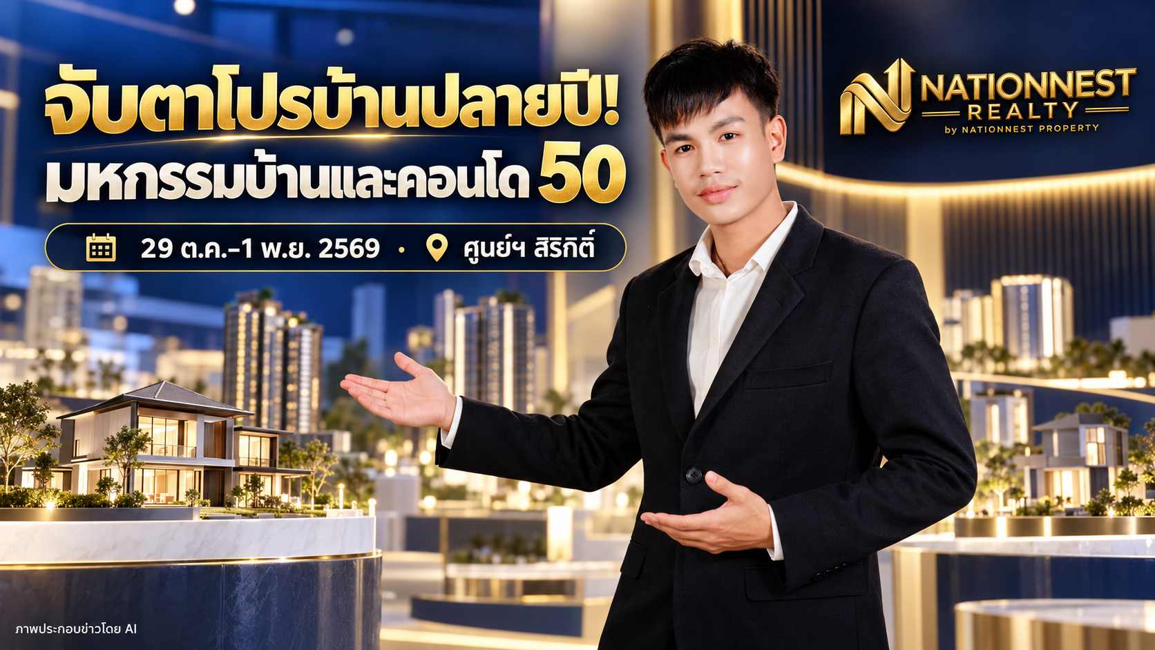 จับตาโปรบ้านปลายปี! มหกรรมบ้านและคอนโดครั้งที่ 50 เปิด 29 ต.ค.–1 พ.ย. นี้
