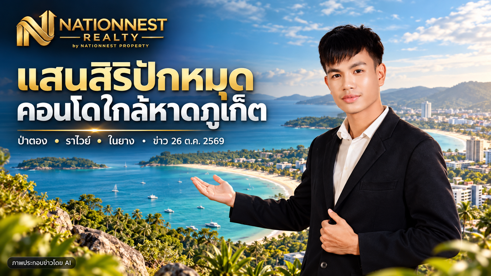 แสนสิริรุกภูเก็ต! ปักหมุดคอนโดใกล้หาด ป่าตอง–ราไวย์–ในยาง จับตาซีรีส์ใหม่ปลายปี